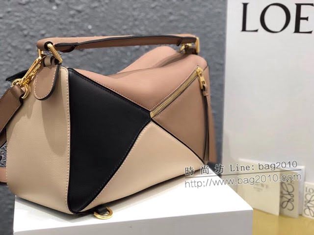LOEWE經典爆款包包 羅意威Puzzle幾何中號拼接手提斜挎包 10171  tcl1040